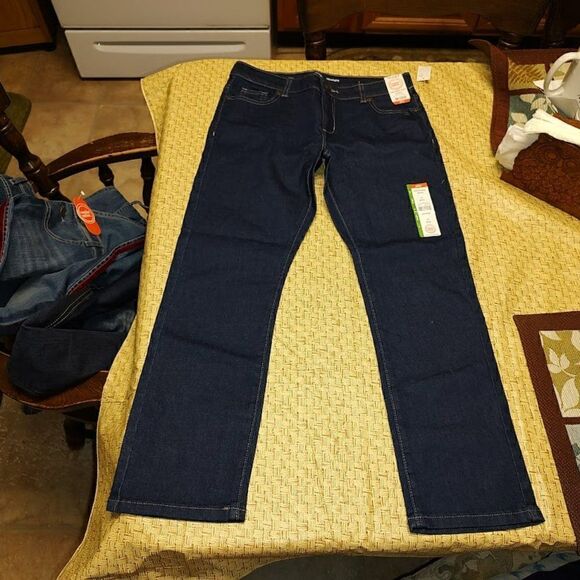 New Wonder Nation Straight Leg Dark Blue Jeans Girl's 10 Plus - Picture 1 of 3
